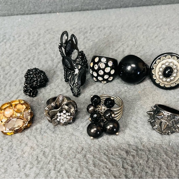 Black and Gold statement Rings. All 9 - Picture 1 of 7